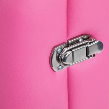Camilla masaje plegable de aluminio. Color rosa y negro