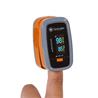 Pulsioximetro de dedo en color naranja con pantalla LCD