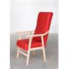 Sillón con respaldo alto de madera de haya. Tapiceria vinilica