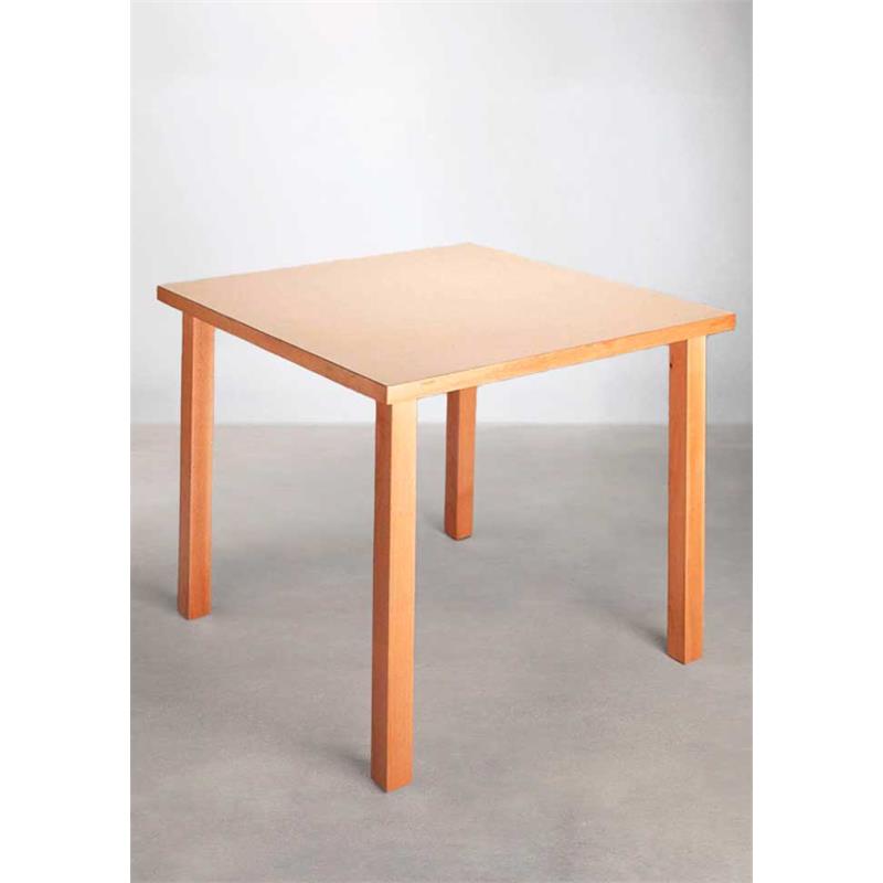 Mesa cuadrada de madera de haya 90 x 90 cm