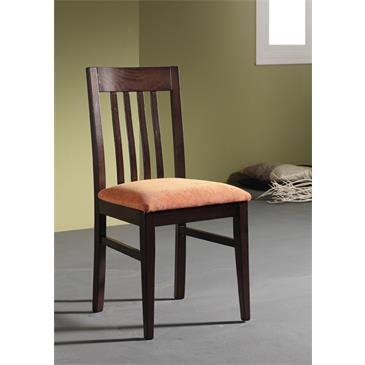 Silla de comedor en madera de haya. Respaldo con barras verticales