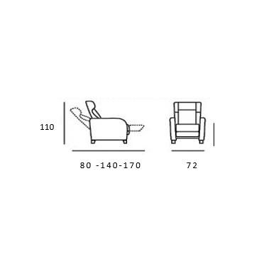 Sillon geriatrico relax, tapizado Falcon