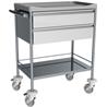 Carro de curas inox con bandeja ABS y 2 cajones