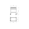 Carro de curas inox con bandeja ABS y 2 cajones