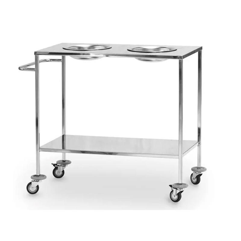 Carro inox con 2 cubetas para escayola