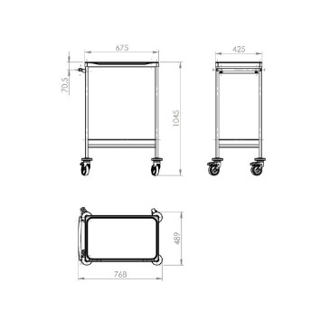 Carro de curas inox con bandeja ABS