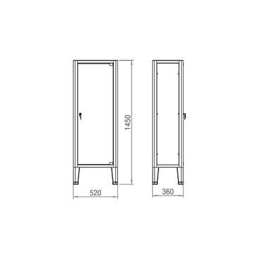 Vitrina 1 puerta con 4 estantes