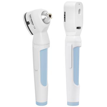 Otoscopio y oftalmoscopio portátil de luz LED 2,5V. Color azul