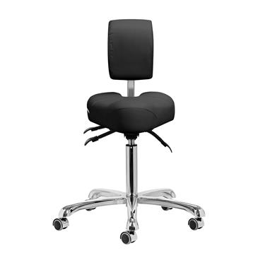 Taburete podologico con respaldo negro