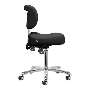 Taburete podologico con respaldo negro