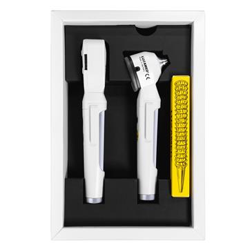 Otoscopio y oftalmoscopio portátil de luz LED 2,5V. Color negro