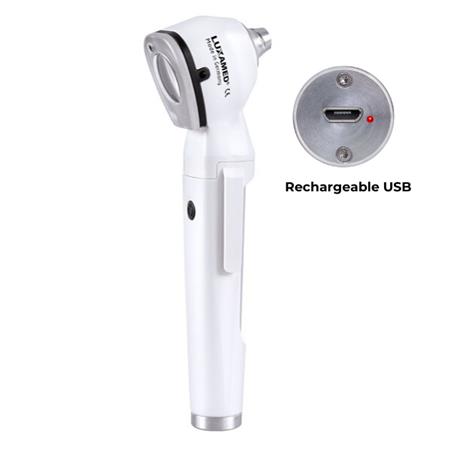 Otoscopio LuxaScope LED 3,7V recargable por USB. Color blanco