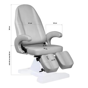 Sillón podológico hidráulico gris