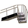 ESCALERA CON RAMPA Y PASAMANOS FIJO