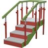 Escalera con rampa infantil de 4 peldaños y pasamanos