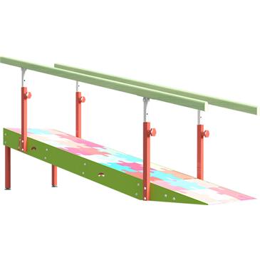 Escalera con rampa infantil de 4 peldaños y pasamanos