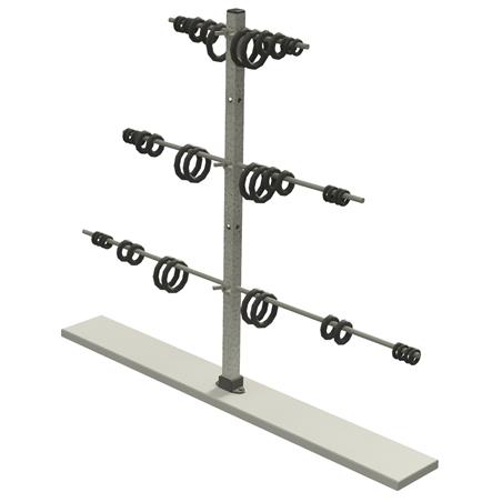 Árbol de anillas horizontal con conjunto de letras y digitos Árbol de anillas horizontal con conjunto de letras y digitos