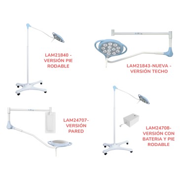 Lampara led quirofano. Versión pie rodable