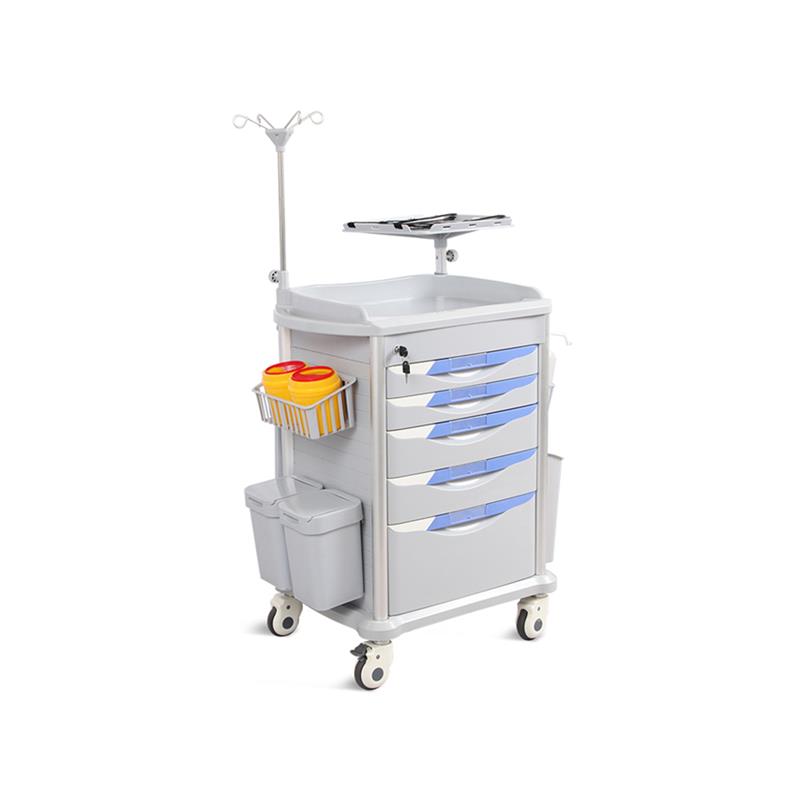 Carro de parada y emergencia en aluminio y ABS