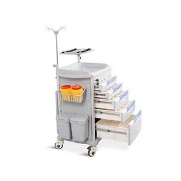 Carro de parada y emergencia en aluminio y ABS