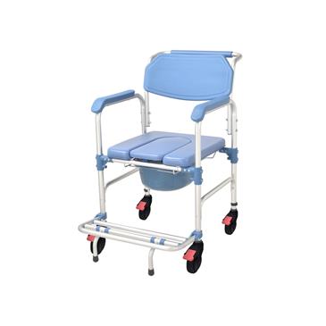 Silla de ruedas en aluminio con inodoro