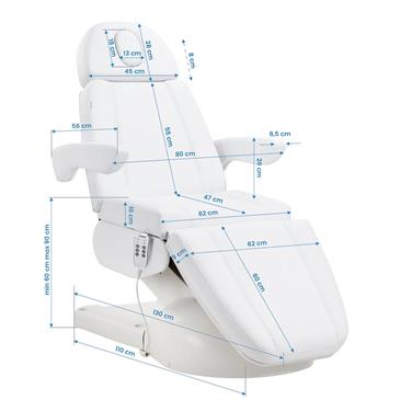 Sillon cosmetico con 3 motores, color blanco