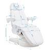 Sillon cosmetico con 3 motores, color blanco