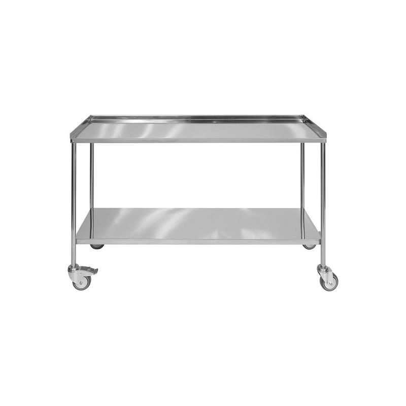 Mesa instrumental recta en acero inox - 120 cm