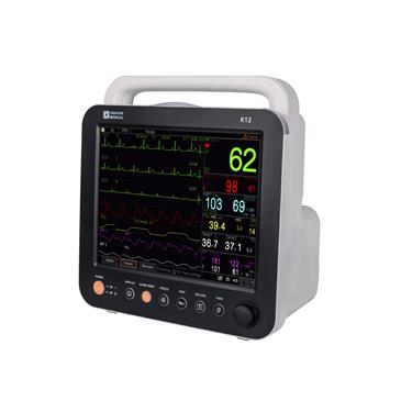 Monitor multiparamétrico con pantalla táctil de 12". ECG de 5 derivaciones.