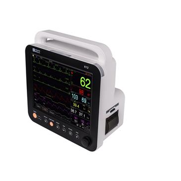 Monitor multiparamétrico con pantalla táctil de 12". ECG de 5 derivaciones.