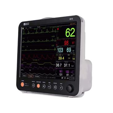 Monitor multiparamétrico con pantalla táctil de 15". ECG de 5 derivaciones.