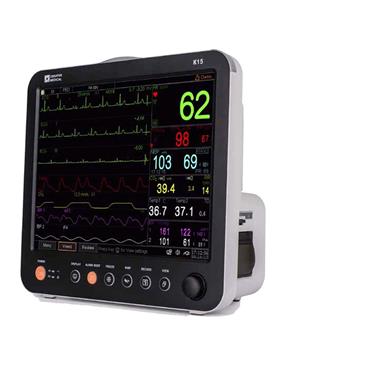 Monitor multiparamétrico con pantalla táctil de 15". ECG de 5 derivaciones.