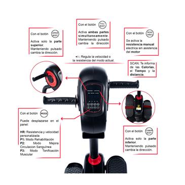 Mini eliptica dual electrica para piernas y brazos