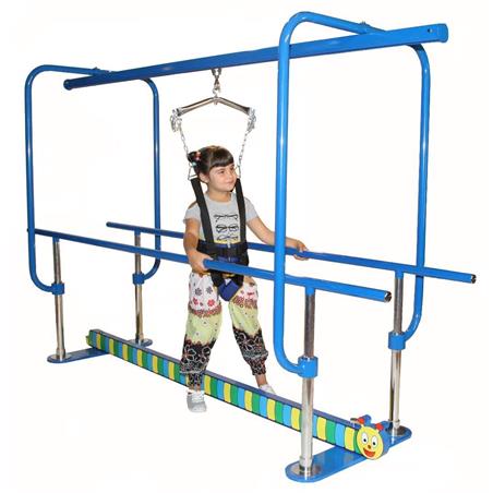 Paralelas infantil con monorraíl y plano separador Paralelas infantil con monorraíl y plano separador