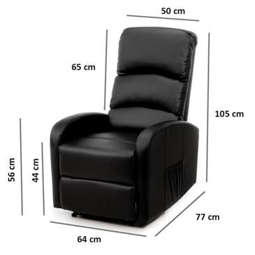 Sillon reclinable manual pared CERO. Color negro