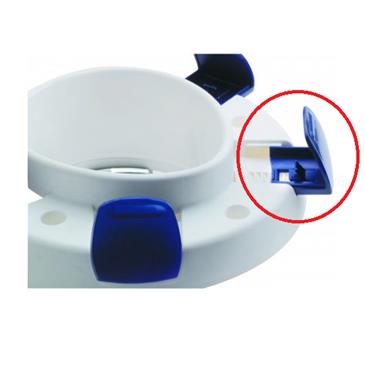 Pieza azul para asiento elevador