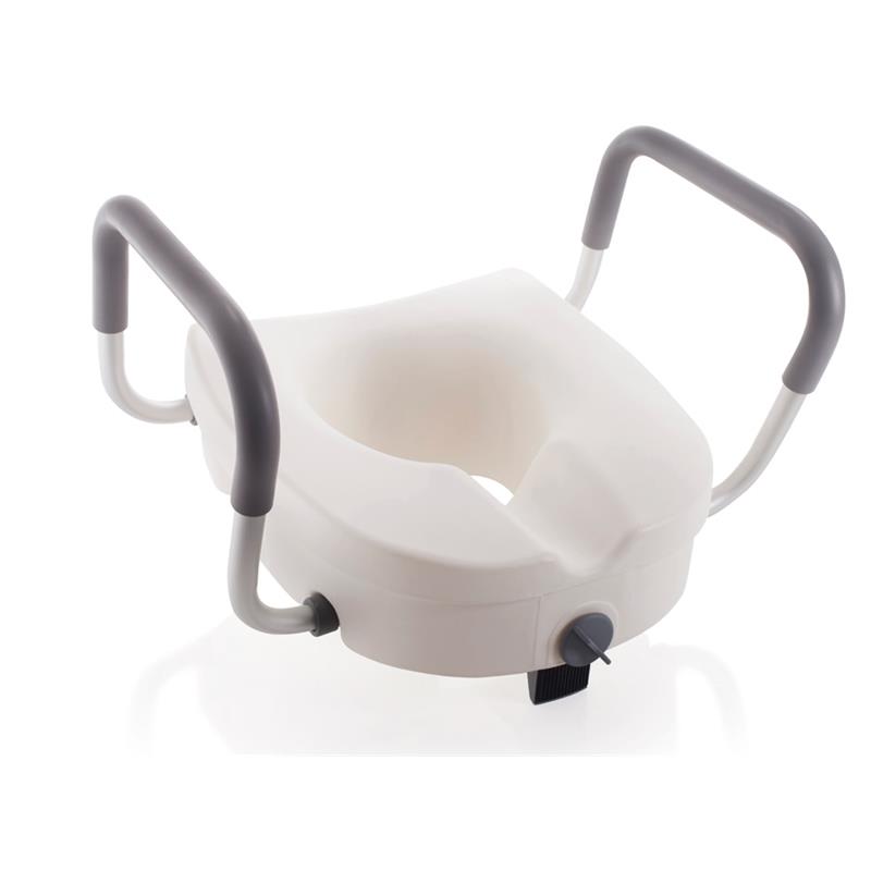 Asiento elevador wc sin tapa 13 cm con apoyabrazos