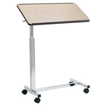 Mesita-mesilla auxiliar de cama regulable en altura. Color natural