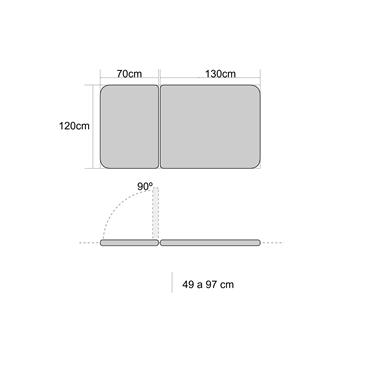 Camilla de 2 cuerpos tipo bobath hidraulica.