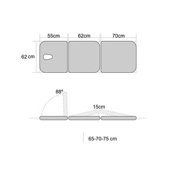 Camilla 2 cuerpos con patas desmontables