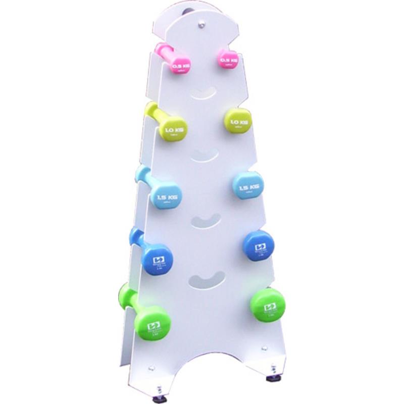 Juego de 5 pares de mancuernas con soporte metálico