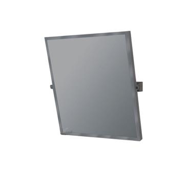 Espejo reclinable con marco acero inox, satinado 50x70 cm