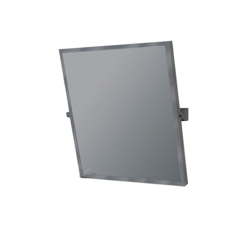 Espejo reclinable con marco acero inox, satinado 50x70 cm