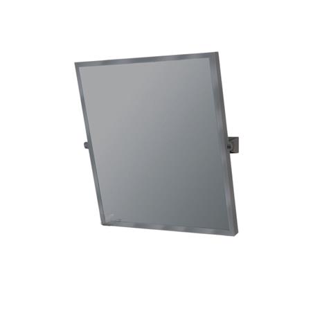Espejo reclinable con marco acero inox, satinado 50x70 cm
