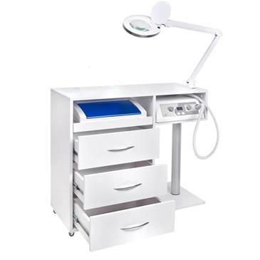 Equipo para podología con lámpara de aumento y esterilizador UV