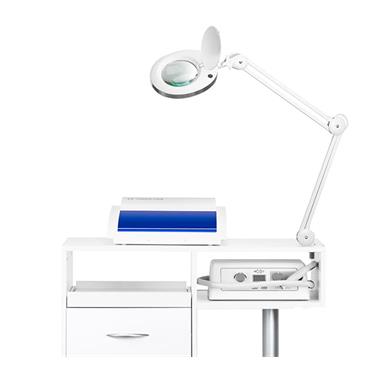 Equipo para podología con lámpara de aumento y esterilizador UV