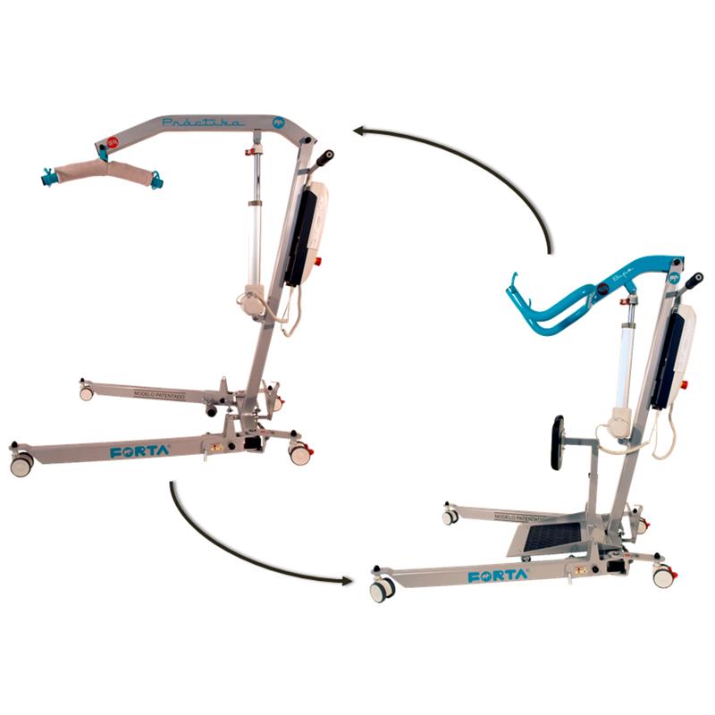 Grúa de elevación 2 en 1 transformable en bipedestación y viceversa