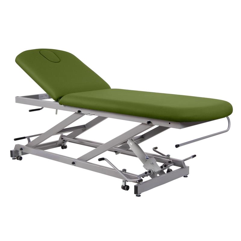 Camilla hidráulica 2 cuerpos con ruedas escamo. y portarrollos. Báltico