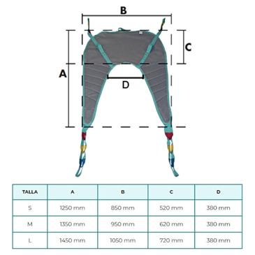 Grúa elevación plegable MINI con arnés talla S
