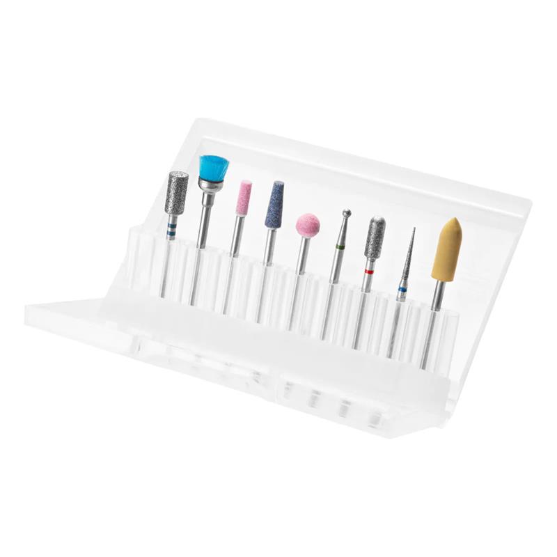 Juego de 9 fresas de diamante, piedra y goma